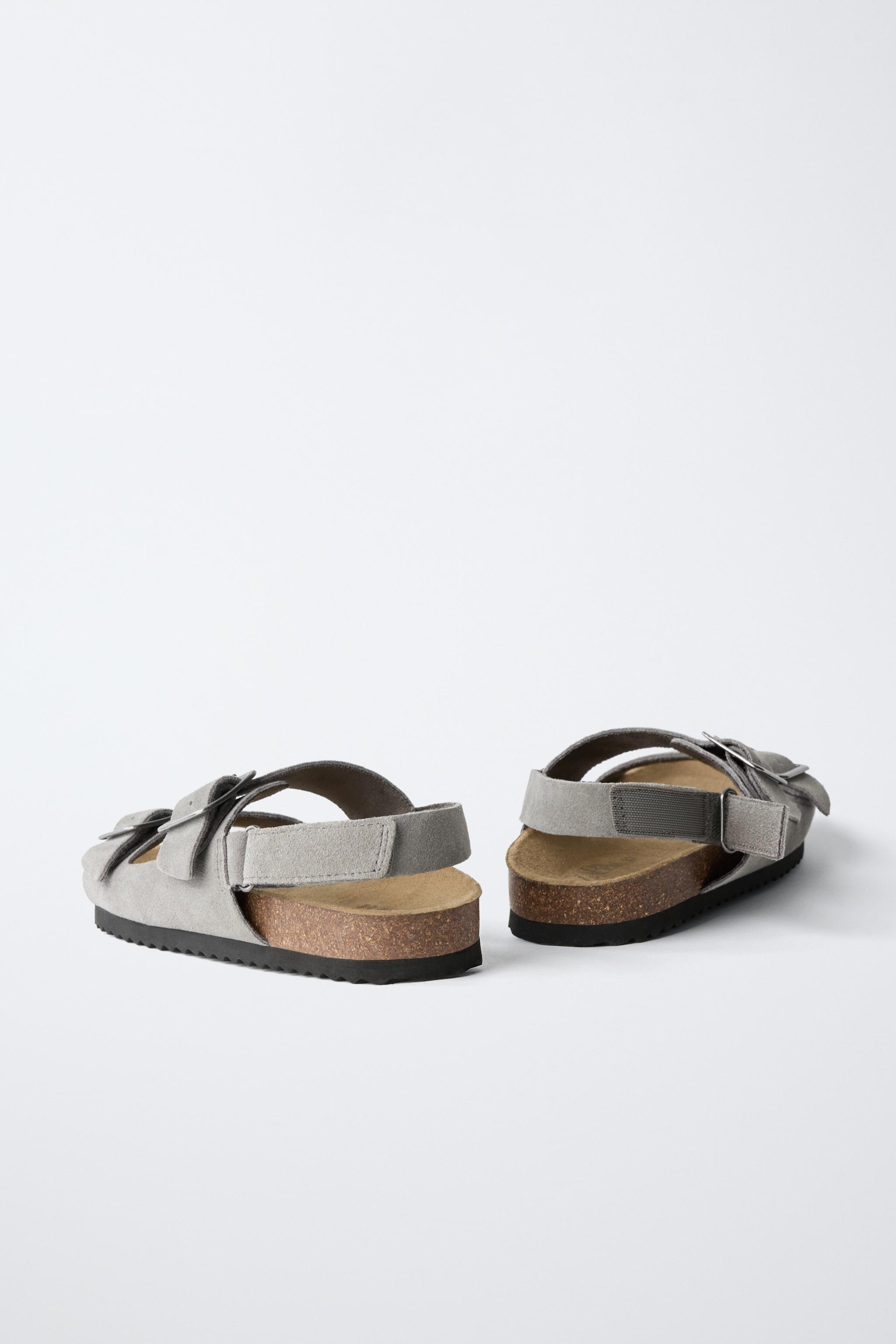 SANDALES À BOUCLES EN CUIR